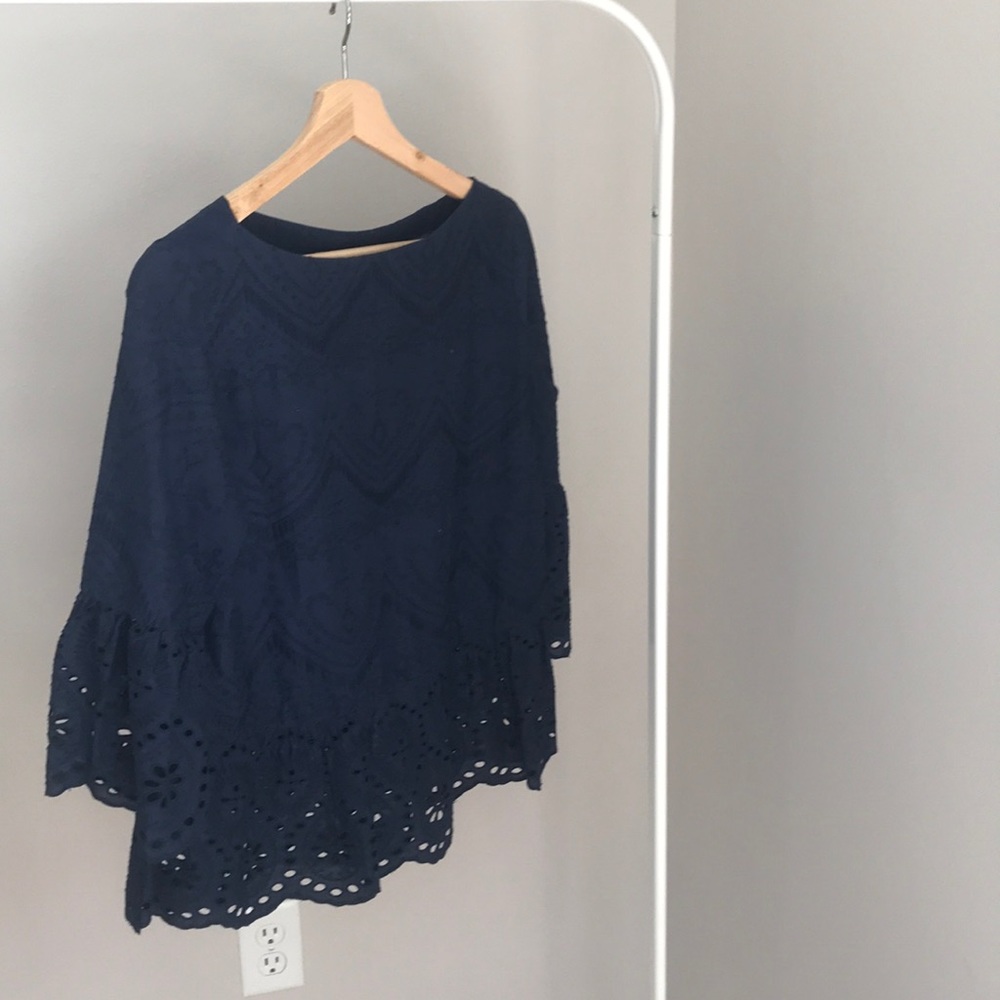 LOFT navy blue blouse